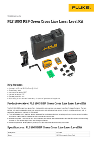 Thumbnail of document Data Sheet - PLS 180G RBP Green Cross Line Laser Level Kit